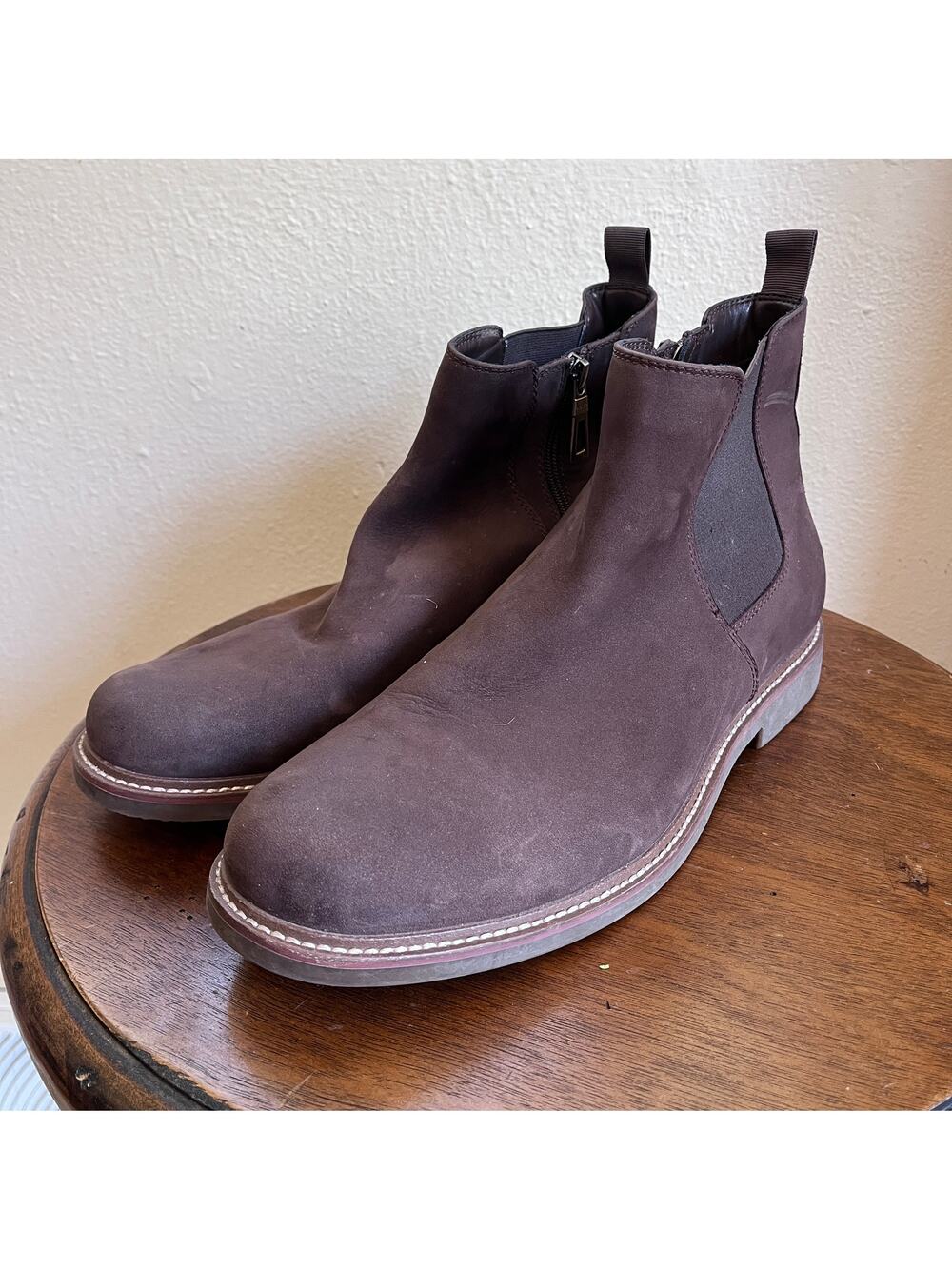Blondo Grant Waterproof Suede Chelsea Boot Dark Brown 10.5 Men's